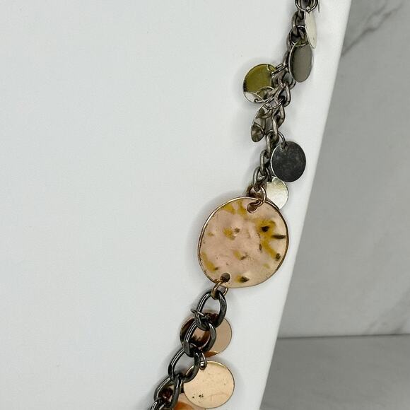 Chico's Mixed Metal Disc Charm Chain Statement Necklace ✨ - Picture 8 of 10